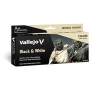 Vallejo 70151 Model Color - Colores Acrílicos, Blanco y Negro, 17 ml, 8 uds