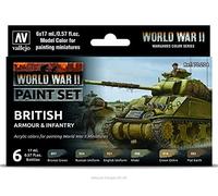 Vallejo 70204 Model Color - Colores Acrílicos, WWII British Armour & Infantry, 17 ml, 6 uds