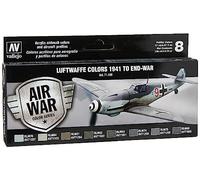 Vallejo 71166 Model Air - Colores Acrílicos, Luftwaffe Colors 1941 to end-war, 18 ml, 8 uds
