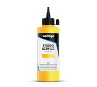 VALLEJO ACRYLIC STUDIO, PINTURA ACRÍLICA, 200ML, AMARILLO CADMIO OSCURO (TONO), Nº 22