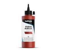Vallejo ACRYLIC STUDIO, PINTURA ACRÍLICA, 200ML, ROJO DE CADMIO OSCURO (TONO), Nº 45