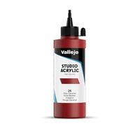 VALLEJO ACRYLIC STUDIO, PINTURA ACRÍLICA, 200ML, ROJO DE GARANZA (TONO), Nº 26