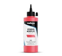 VALLEJO ACRYLIC STUDIO, PINTURA ACRÍLICA, 200ML, ROJO FUEGO FLUORESCENTE, Nº 933