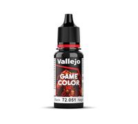 Vallejo Game Color Pintura Acrílica Negro Acabado Mate, 18 ml. Autonivelante y Sistema BSL