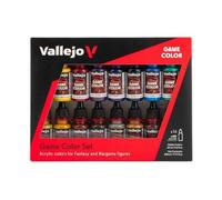 Vallejo Game Color Set de Pintura Acrílica Avanzado. Kit de 16 Colores de Acabado Mate y Metalizado en Botellas de 18 Ml con Cuentagotas. Estuche de Nivel Avanzado para Figuras de Fantasía y Wargame