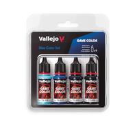Vallejo Game Color Set de Pintura Acrílica Azul (Blue Color Set). Kit de 4 Colores de Acabado Mate en Botellas de 18 ml con Cuentagotas para Figuras de Fantasía y Wargames