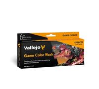 Vallejo Game Color Set de Pintura Acrílica Lavados. Kit de 8 Colores de Lavado en Botellas de 18 Ml con Cuentagotas para Crear Sombras y Realizar Aplicaciones de los Tonos por Capas