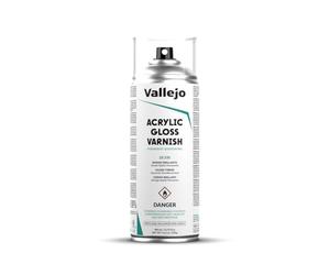 Vallejo Hobby Paint Acrylic Gloss Varnish 400 Ml. Barniz Acrílico en Spray. Protección Duradera y Flexible Para Pinturas Acrílicas y Óleos. Barniz Transparente de Acabado Brillante en Aerosol