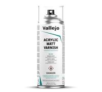 Vallejo Hobby Paint Acrylic Matt Varnish 400 Ml. Barniz Acrílico en Spray. Protección Duradera y Flexible Para Pinturas Acrílicas y Óleos. Barniz Transparente de Acabado Mate en Aerosol