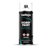Vallejo Hobby Paint Spray Blanco 400 Ml. Imprimación en Spray para Modelismo y Maquetas de Acabado Mate y Autonivelante. Capa Base en Aerosol con 2 Difusores