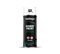Vallejo Hobby Paint Spray Blanco 400 Ml. Imprimación en Spray para Modelismo y Maquetas de Acabado Mate y Autonivelante. Capa Base en Aerosol con 2 Difusores