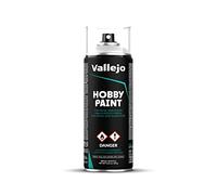 Vallejo Hobby Paint Spray Gris 400 Ml. Imprimación en Spray para Modelismo y Maquetas de Acabado Mate y Autonivelante. Capa Base en Aerosol con 2 Difusores