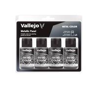 Createx Vallejo – Set de pintura acrílica Metal Color – 4 colores metalizados, 4x32 ml