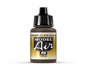 Vallejo Model Air Pintura Acrílica Hull Red Acabado Mate, 18 ml. para Aerógrafo para Modelismo y Figuras
