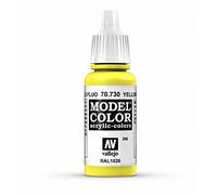 Vallejo Model Color Pintura Acrílica Amarillo (Fluorescent Yellow) Acabado Mate, 18 ml. Autonivelante y Sistema BSL para Modelismo y Figuras