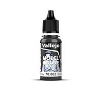 Vallejo Model Color Pintura Acrílica Gris (Black Grey) Acabado Mate, 18 ml. Autonivelante y Sistema BSL para Modelismo y Figuras