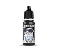 Vallejo Model Color Pintura Acrílica Negro (Black) Acabado Mate, 18 ml. Autonivelante y Sistema BSL para Modelismo y Figuras
