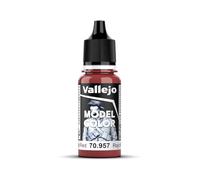 Vallejo Model Color Pintura Acrílica Rojo (Flat Red) Acabado Mate, 18 ml. Autonivelante y Sistema BSL para Modelismo y Figuras