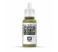 Vallejo Model Color Pintura Acrílica Verde (Golden Olive) Acabado Mate, 18 ml. Autonivelante y Sistema BSL para Modelismo y Figuras