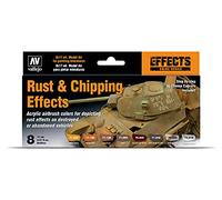 Vallejo Model Color Set de Pintura Acrílica Efectos de Oxido y Desgaste. Kit de 8 Colores de Acabado Mate para Aerógrafo en Botellas de 18 Ml con Cuenta Gotas para Efectos de Óxido y Envejecimiento