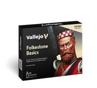 Vallejo Model Color Set de Pintura Acrílica Folkstone Basics. Kit de 16 Colores de Acabado Mate en Botellas de 18 Ml con Cuentagotas y Una Carta de Colores para Modelismo, Maquetas y Dioramas