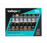 Vallejo Model Color Set de Pintura Acrílica WWII Aliados. Kit de 16 Colores de Acabado Mate en Botellas de 18 Ml con Cuentagotas para Figuras y Vehículos de la Segunda Guerra Mundial