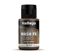Vallejo Model Wash Pintura Acrílica Color Marr Para Aplicar efectos de Sombras y Luces, 35 ml. de Forma Fácil y Rápida para Modelismo y Figuras