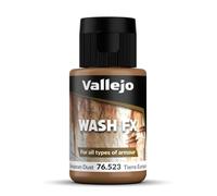 Vallejo Model Wash Pintura Acrílica Color Tierra Europea en Botella de 35 Ml con Cuentagotas. Lavado a Base de Agua y Acabado Mate para Aplicar Efectos de Sombras y Luces en Figuras y Maquetas