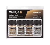 Vallejo Pigment FX Set de Pigmentos Efectos Barro y Arena. Kit de 4 Colores Sintéticos de 35 Ml con un Tutorial para Simular Barro y Arena en Maquetas y Dioramas