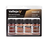 Vallejo Pigment FX Set de Pigmentos Efectos Óxido y Corrosión. Kit de 4 Colores Sintéticos de 35 Ml con un Tutorial para Simular Oxidación y Corrosión en Maquetas y Dioramas