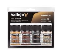 Vallejo Pigment FX Set de Pigmentos Efectos Polvo y Suciedad. Kit de 4 Pigmentos Sintéticos de 35 Ml con un Tutorial para Simular Efectos de Polvo, Suciedad y Barro en Maquetas y Dioramas