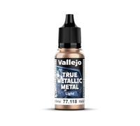 Vallejo Pintura True Metallic Metal 118-18ml, Acabado Brillante para Degradados, Mezclable, Ideal para Pincel, Color Rusty Metal, Conservación Prolongada.