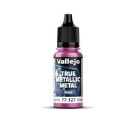 Vallejo Pintura True Metallic Metal 127-18ML Crimson Magenta, Efecto Metálico, Alto Poder de Cubrición, Aplicación a Pincel, Formulación Auto-Nivelante