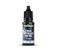 Vallejo Pintura True Metallic Metal 155 Amber Green, Acabado Luminoso para Mezclas y Degradados, Aplicación a Pincel, Botella de 18 ml con Cuentagotas