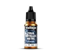 Vallejo Pintura True Metallic Metal 163-18ml Aerógrafo, Color Imperial Gold, Acabado Homogéneo y Alta Intensidad, Formulación Listo para Usar, Ideal para Modelismo y Manualidades