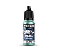 Vallejo Pintura True Metallic Metal 173-18ML Beetle Green, Formulación para Aerógrafo, Acabado Homogéneo y Alta Intensidad de Color, Sin Dilución Necesaria