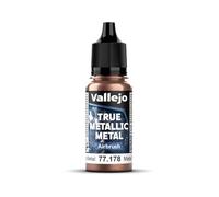 Vallejo Pintura True Metallic Metal 178-18ML para Aerógrafo, Color Rusty Metal, Acabado Homogéneo y Alta Intensidad, Formulación Listo para Usar, Ideal para Modelismo y Manualidades