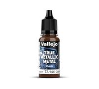 Vallejo Pintura True Metallic Metal 18ml Ancient Copper, Acabado Brillante para Mezclas y Degradados, Ideal para Pincel, Conservación Prolongada en Botella con Cuentagotas