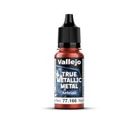 Vallejo Pintura True Metallic Metal AIRBRUSH 166-18ML Ruby Red, Colores Intensos para Aerógrafo, Formulación Listo para Usar, Acabado Homogéneo y Duradero