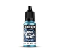 Vallejo Pintura True Metallic Metal AIRBRUSH 172-18ML Hydra Turquoise, Colores Intensos para Aerógrafo, Formulación Listo para Usar, Acabado Homogéneo y Duradero