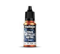 Vallejo Pintura True Metallic Metal Ancient Copper 18 ml, Efecto Metálico, Alto Poder de Cubrición, Acabado Suave y Homogéneo, Ideal para Pincel, Mezclable para Nuevos Tonos