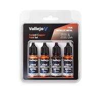 Vallejo Pintura True Metallic Metal Ancient Copper Set de 4 Colores para Pintura de Metales, Incluye BASE, LIGHT, SHADE y AIRBRUSH, Sistema BSL, Resultados Consistentes