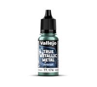 Vallejo Pintura True Metallic Metal Dusk Green 18ml, Formulación para Aerógrafo, Acabado Homogéneo y Alta Intensidad de Color, Sin Dilución Necesaria