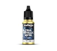 Vallejo Pintura True Metallic Metal Radiant Yellow 18 ml, Acabado Luminoso, Ideal para Degradados y Mezclas, Aplicación a Pincel, Perfecta para Modelismo y Manualidades