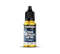 Vallejo Pintura True Metallic Metal Radiant Yellow 18 ml, Efecto Metálico, Alto Poder de Cubrición, Acabado Suave y Homogéneo, Ideal para Pincel, Mezclable para Nuevos Tonos