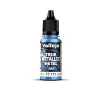 Vallejo Pintura True Metallic Metal SAPPHIRE BLUE 18 ml, Acabado Luminoso, Ideal para Degradados y Mezclas, Aplicación a Pincel, Perfecta para Modelismo y Manualidades