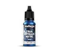 Vallejo Pintura True Metallic Metal SAPPHIRE BLUE 18ml, Efecto Metálico, Alto Poder de Cubrición, Acabado Suave y Homogéneo, Ideal para Pincel, Mezclable para Nuevos Tonos