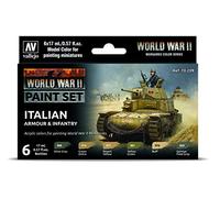 Vallejo- Farb-Set, Italienische Panzerung & Infanterie, Segunda Guerra Mundial WWII Colores para Modelos y miniaturas, Multicolor, S (070209)