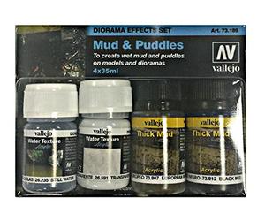 Vallejo VJ73189 - Set de pigmentos para Barro y Salsas, 4 x 35 ml