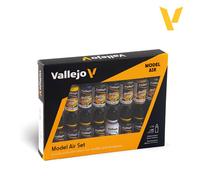 Vallejo Weathering Colors 71194 Set 16 Pinturas Model Air 18ml Con Barniz, Id